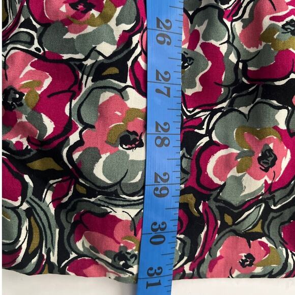Pendleton Vintage Floral Pleated Rayon Midi Skirt Black‎ Pink USA Size 8 - Picture 7 of 7